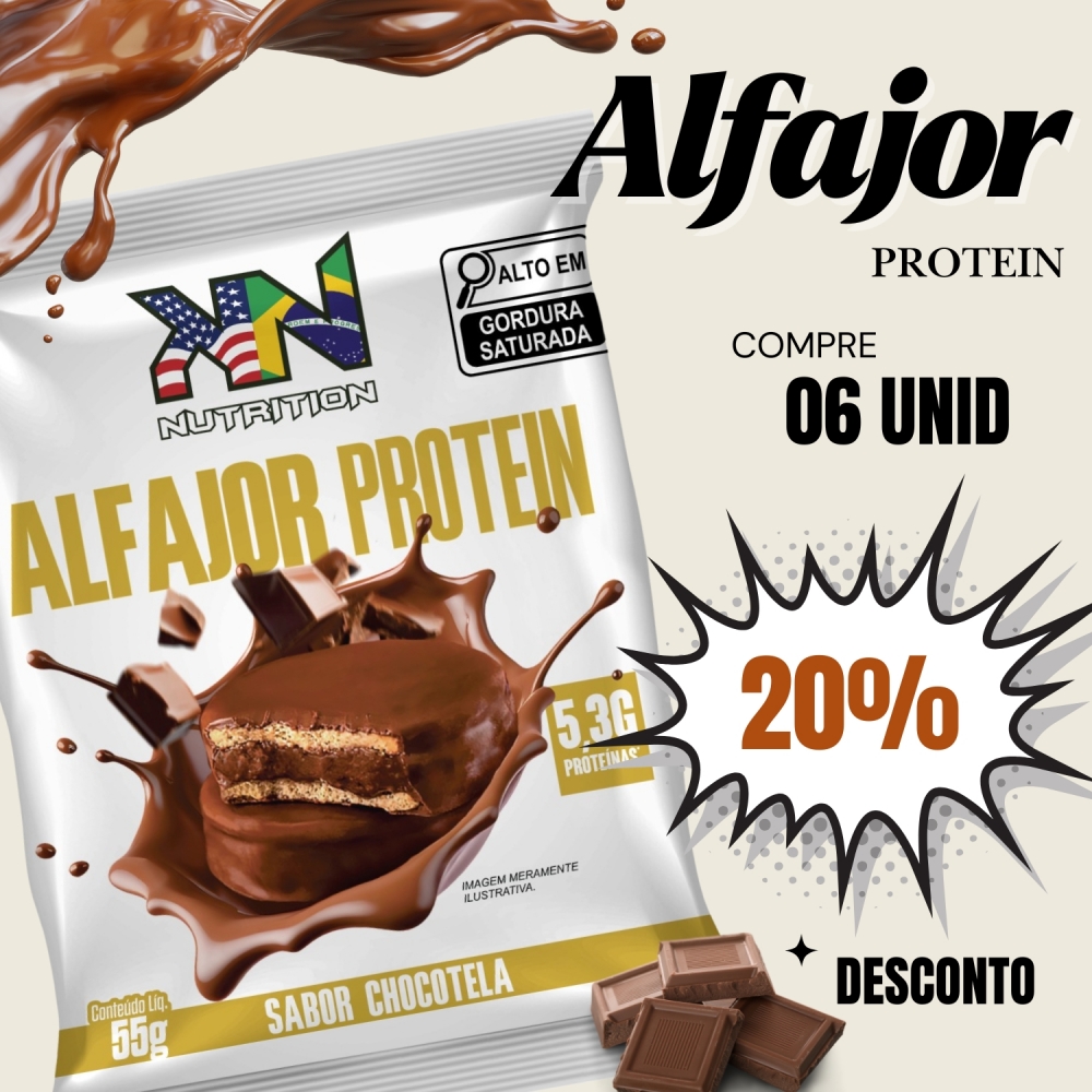 PROMOÇÃO  06 UNIDADES - ALFAJOR PROTEIN (SEM GLUTEN)